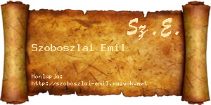 Szoboszlai Emil névjegykártya
