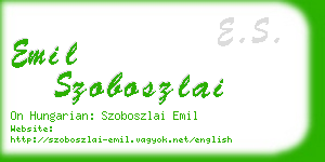 emil szoboszlai business card